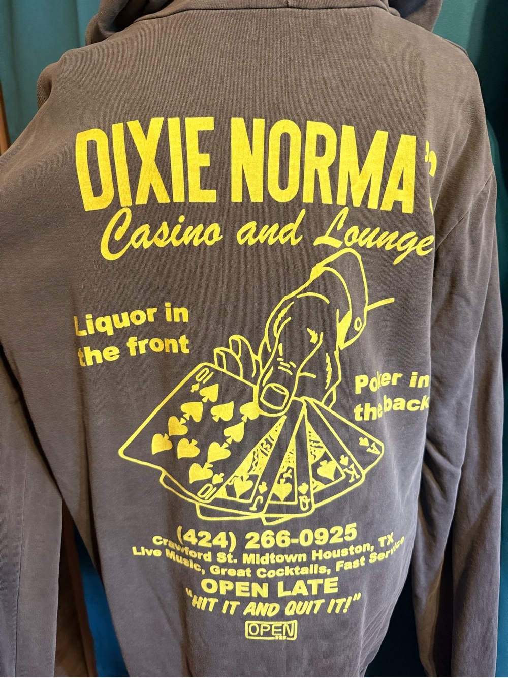 Dixie Norman's Casino and Lounge Graphic Hoodie - Brown & Yellow